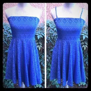 NWT Express Eyelet Cami Dress Blue  Small